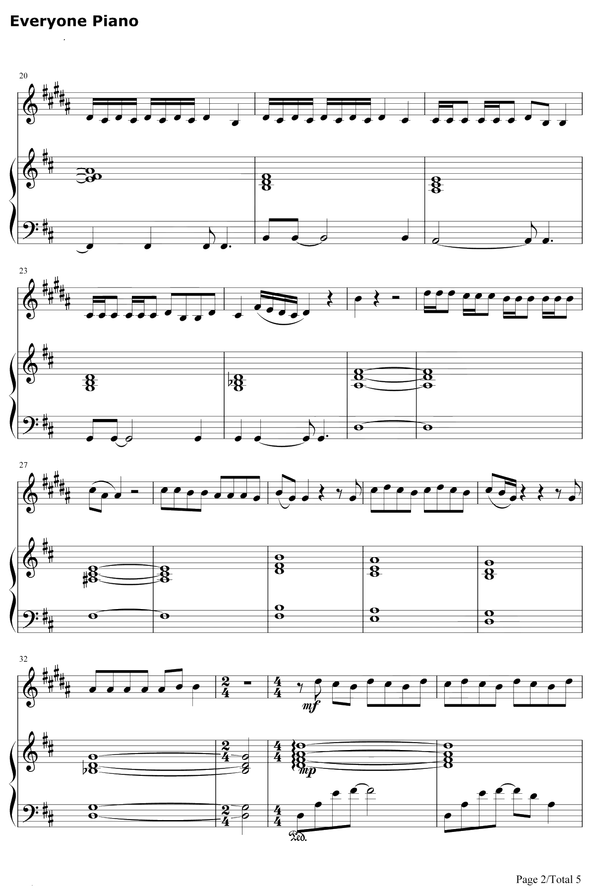 Beautiful钢琴谱-Bazzi2