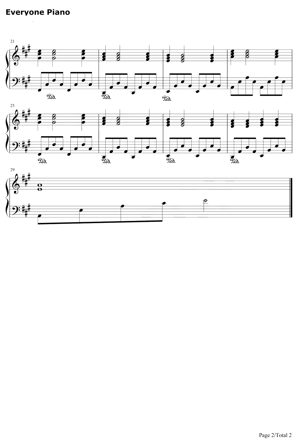 什么都不必说钢琴谱-大张伟2