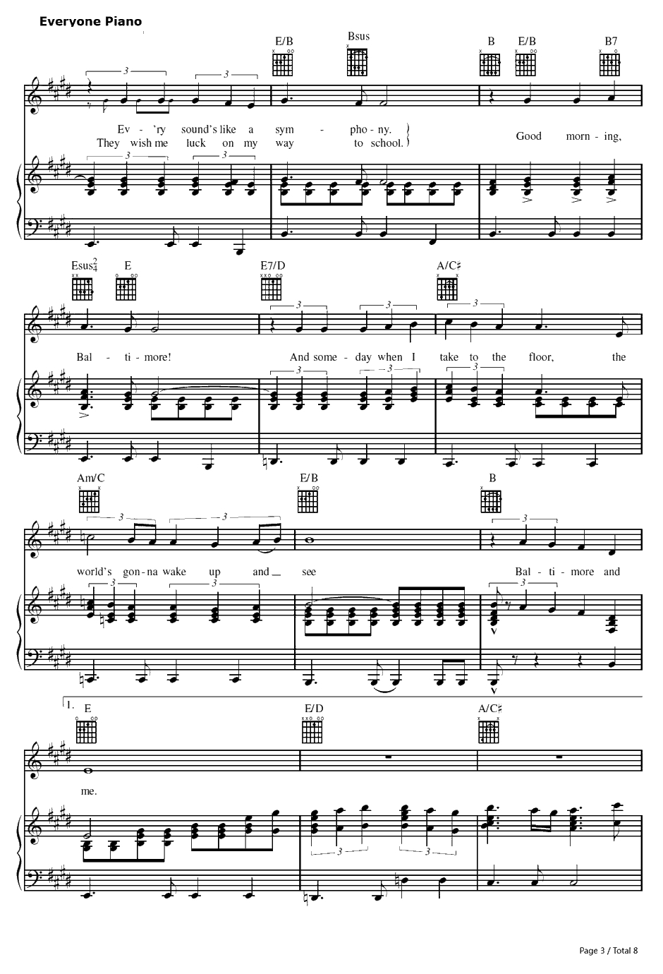 Good Morning Baltimore钢琴谱-TracyTurnblad-发胶Hairspray3