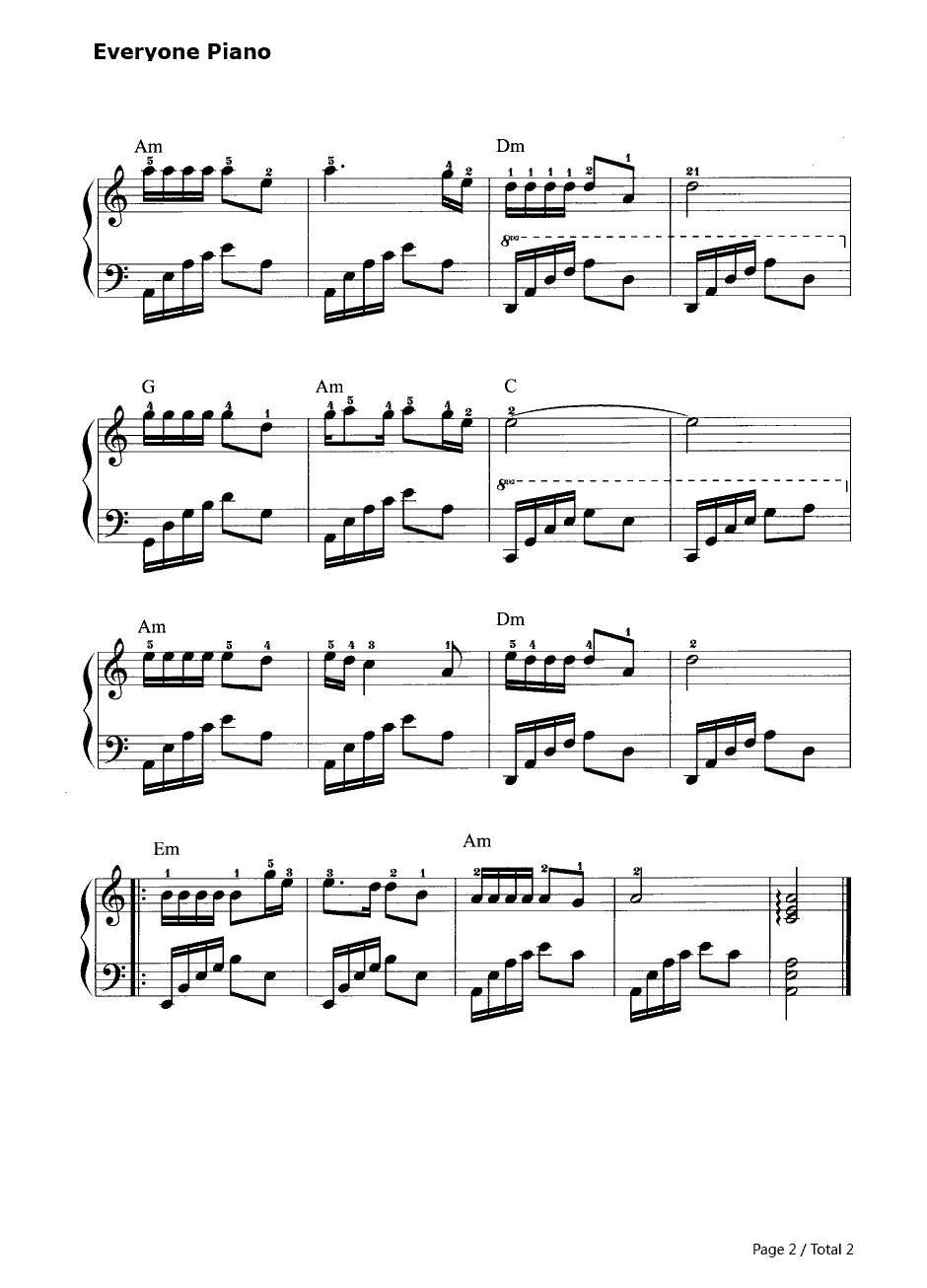 来生缘钢琴谱-刘德华2