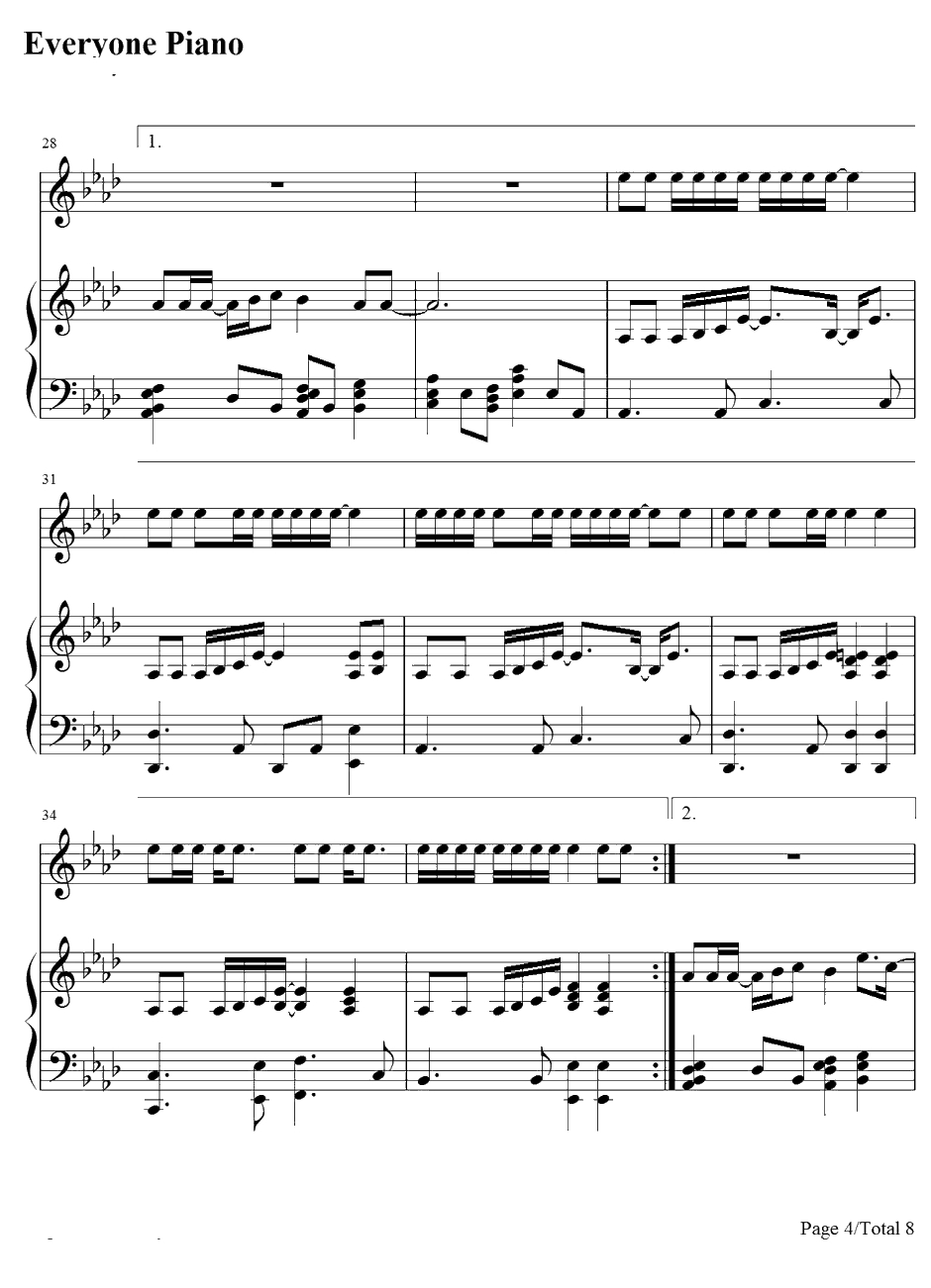 Marry U钢琴谱-SuperJunior4