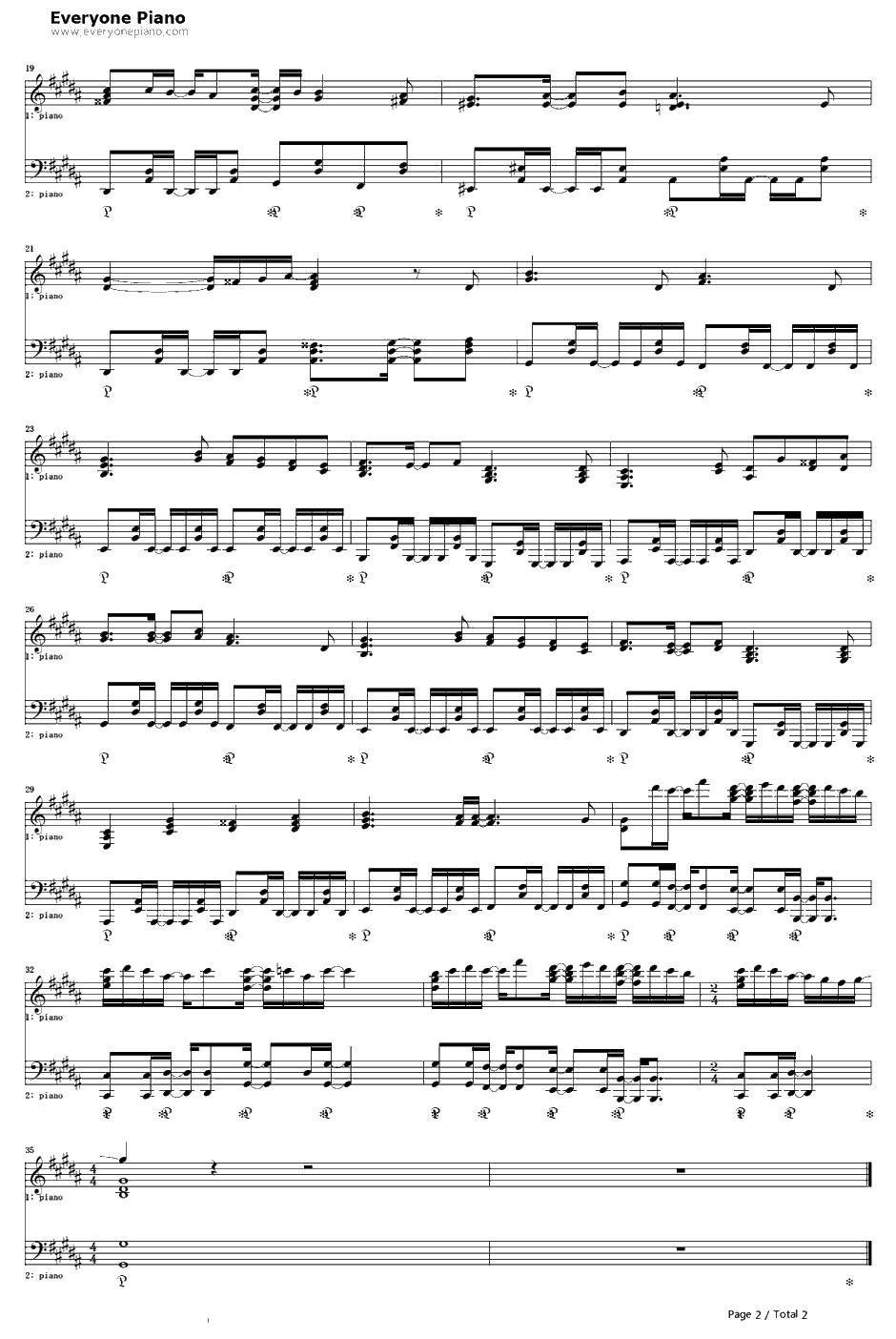 Parallel Hearts钢琴谱-FictionJunction-潘朵拉之心OP2