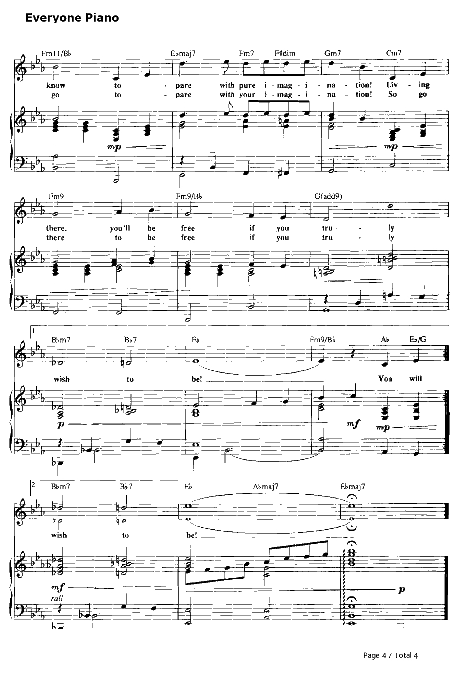 Pure Imagination钢琴谱-LeslieBricusse　AnthonyNewley　-欢乐糖果屋OST4