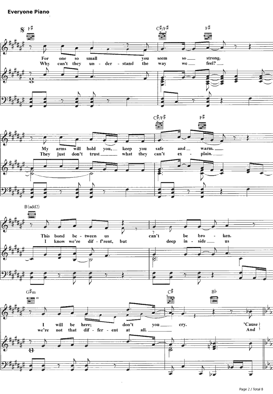 You'll Bein My Heart钢琴谱-PhilCollins-人猿泰山主题曲2