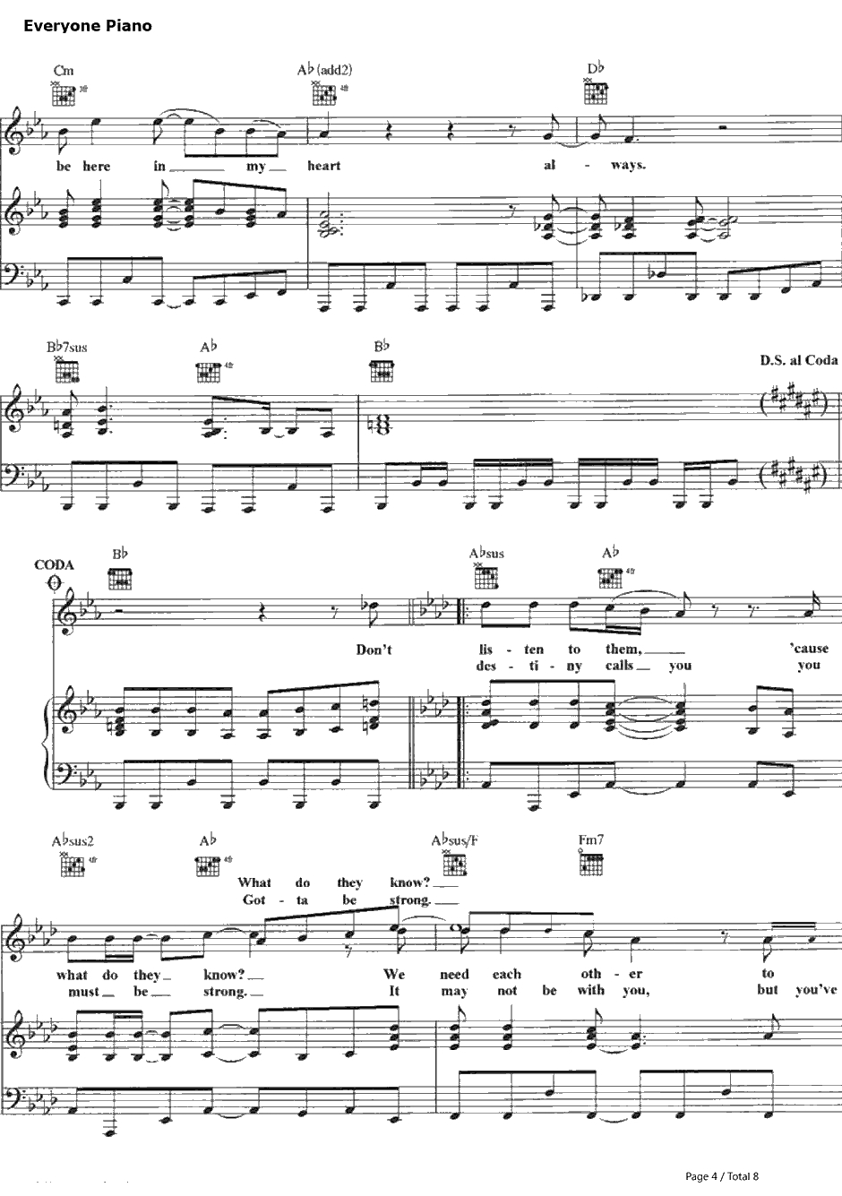 You'll Bein My Heart钢琴谱-PhilCollins-人猿泰山主题曲4