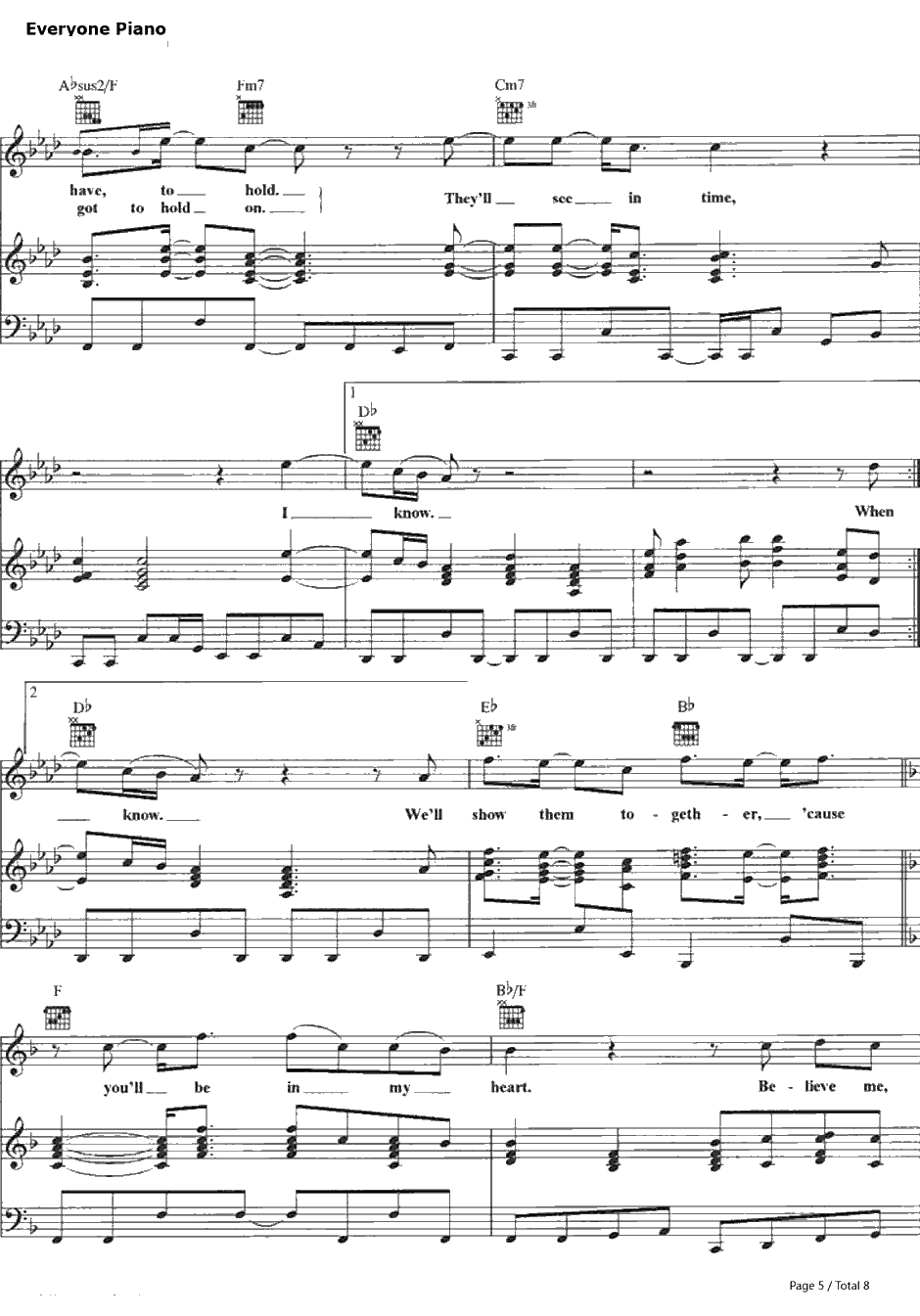 You'll Bein My Heart钢琴谱-PhilCollins-人猿泰山主题曲5