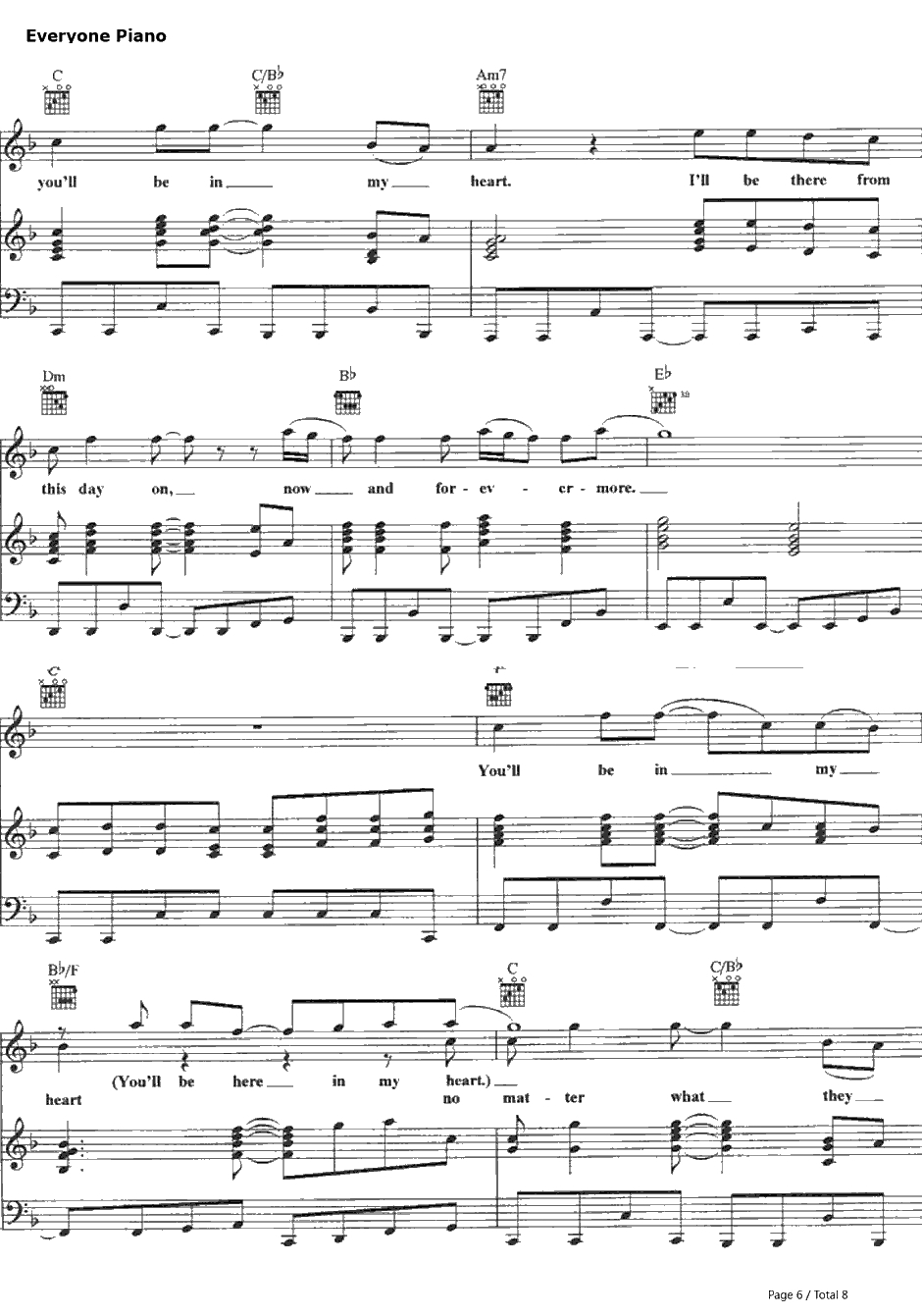 You'll Bein My Heart钢琴谱-PhilCollins-人猿泰山主题曲6