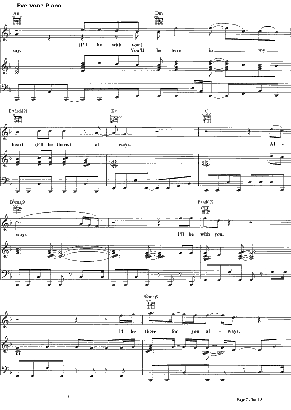 You'll Bein My Heart钢琴谱-PhilCollins-人猿泰山主题曲7