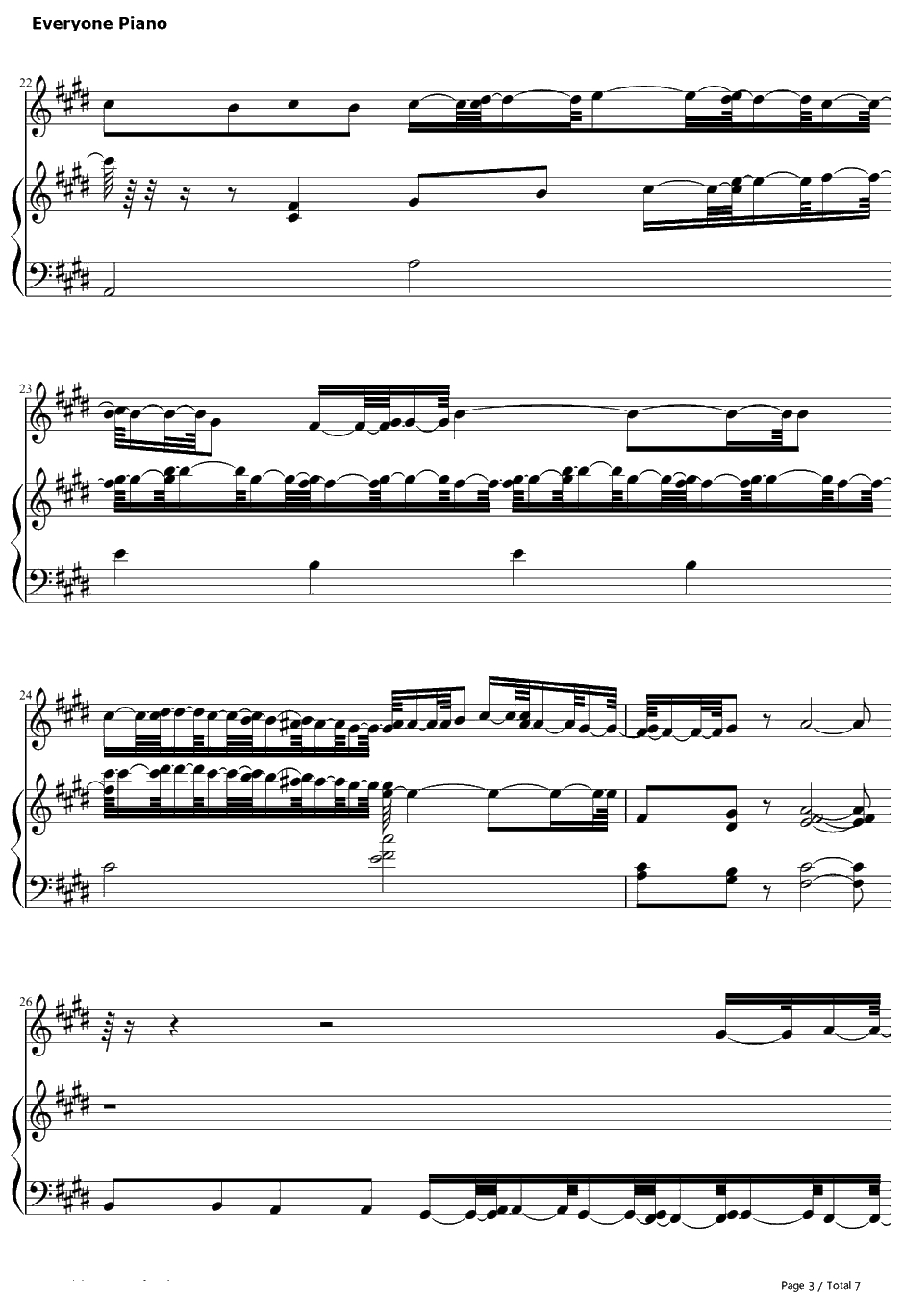 In Summer钢琴谱-Olaf(JoshGad)-冰雪奇缘OST3