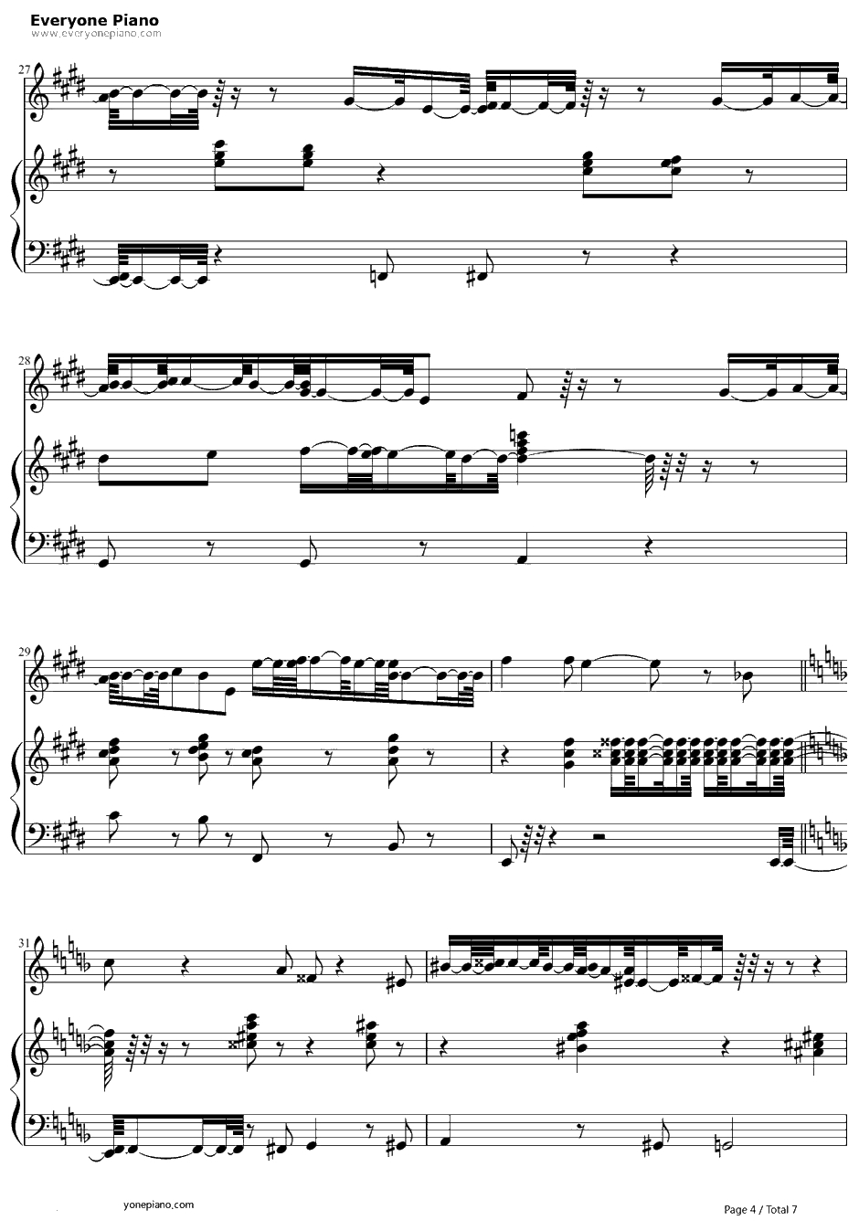 In Summer钢琴谱-Olaf(JoshGad)-冰雪奇缘OST4