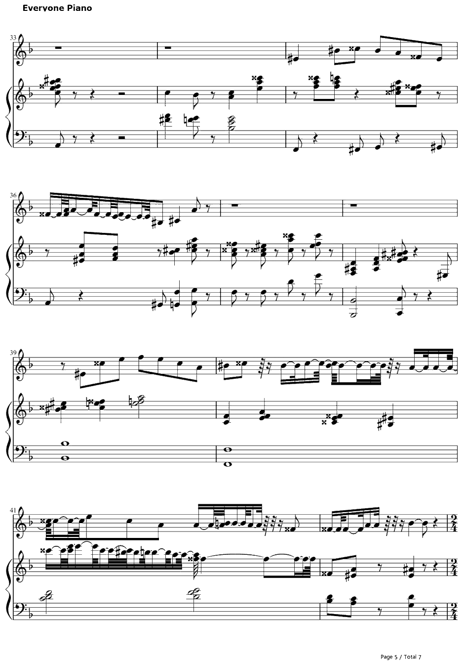 In Summer钢琴谱-Olaf(JoshGad)-冰雪奇缘OST5