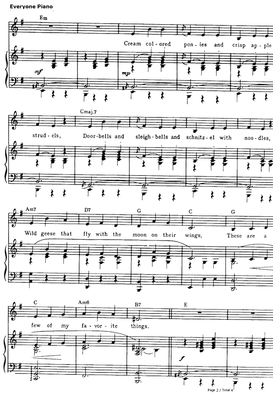 My Favorite Things钢琴谱-RodgersandHammerstein-音乐之声插曲2