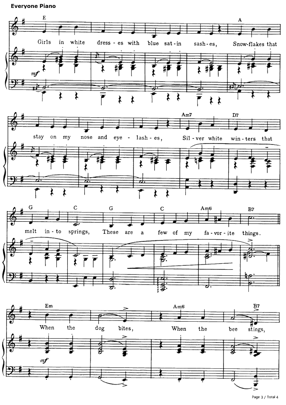 My Favorite Things钢琴谱-RodgersandHammerstein-音乐之声插曲3