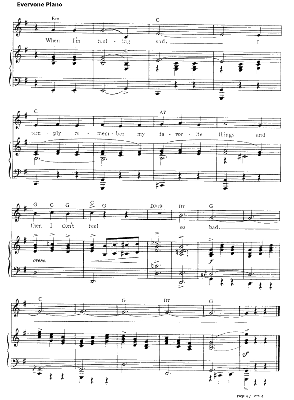 My Favorite Things钢琴谱-RodgersandHammerstein-音乐之声插曲4