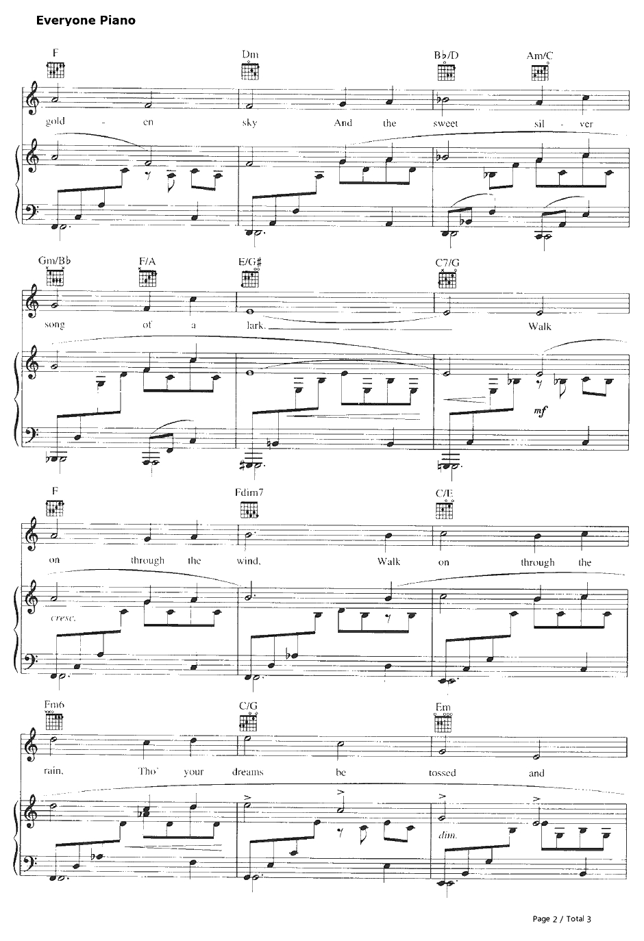 You'll Never Walk Alone钢琴谱-RodgersandHammerstein-英国利物浦足球俱乐部队歌2