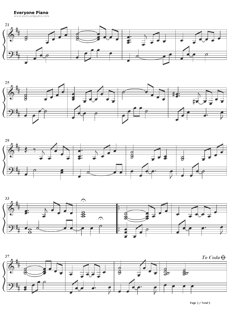 The Luckiest钢琴谱-BenFolds2