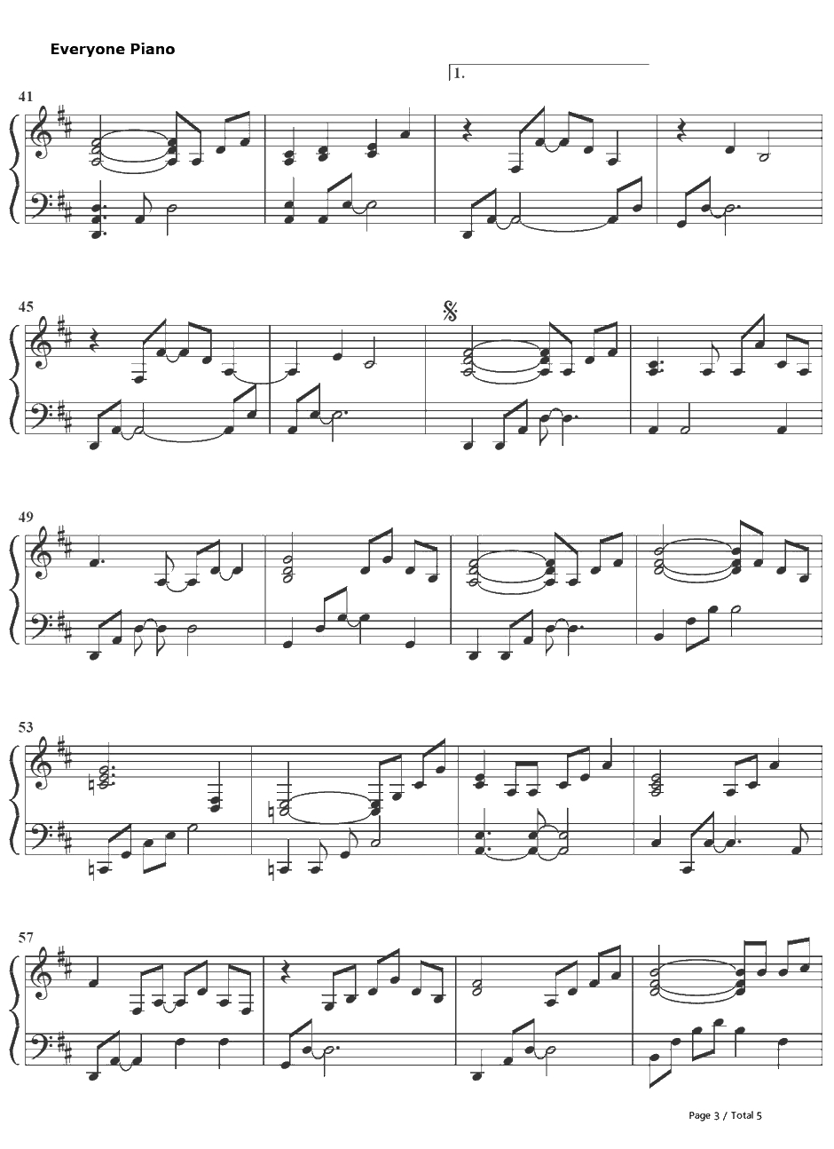 The Luckiest钢琴谱-BenFolds3