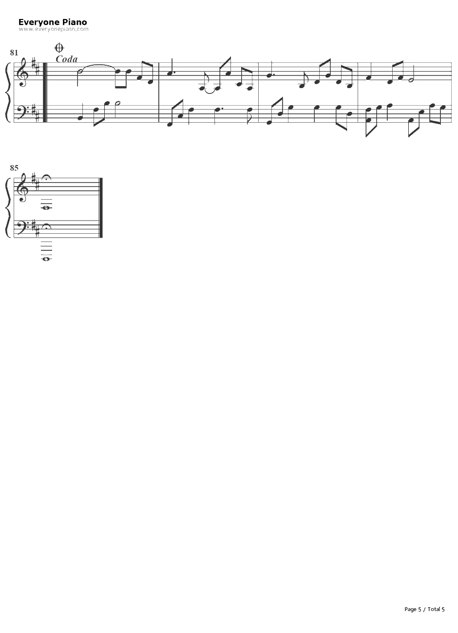 The Luckiest钢琴谱-BenFolds5