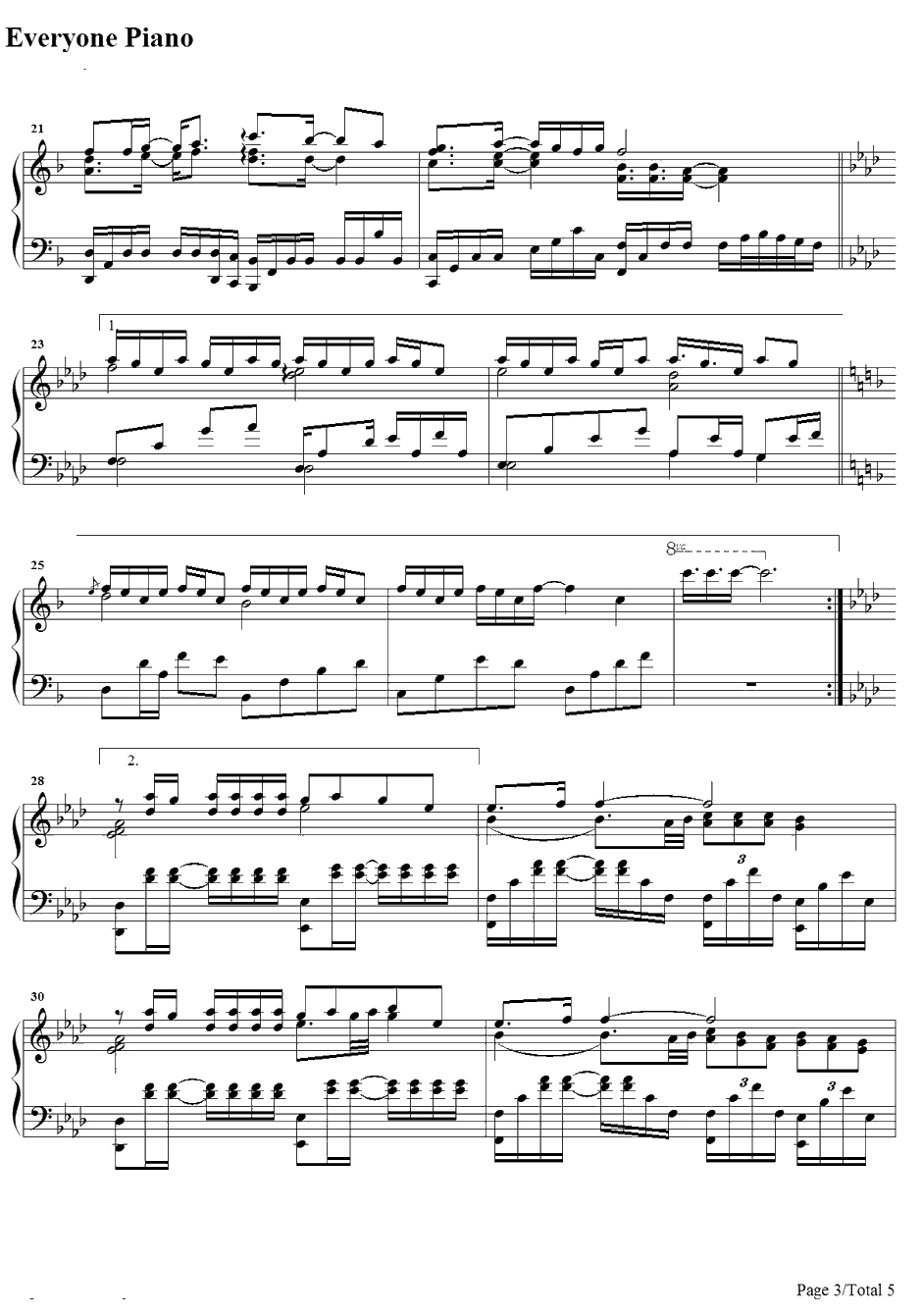 Every Heart钢琴谱-BoA　宝儿-ミンナノキモチ--宝儿-犬夜叉ED43