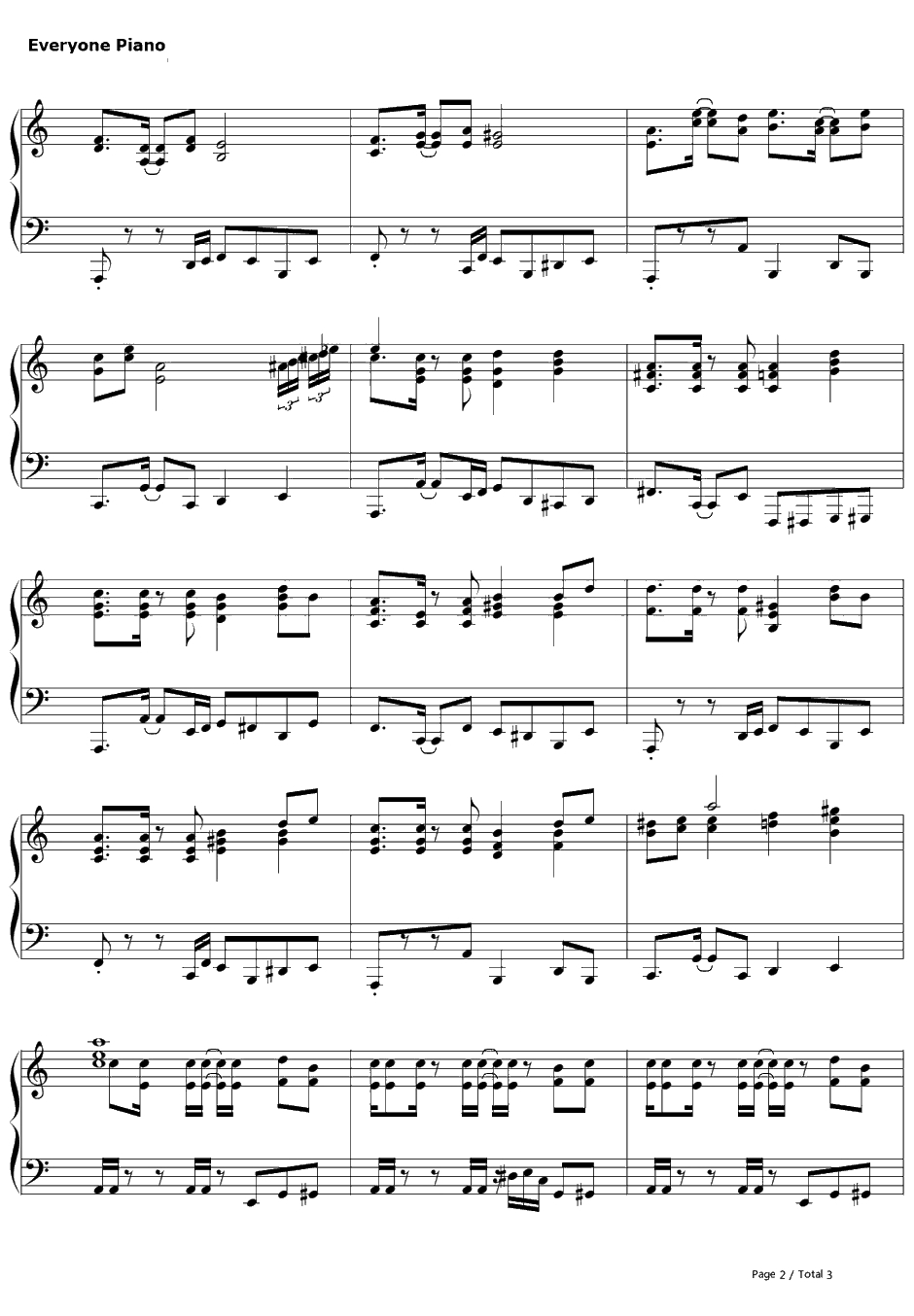 広有射怪鳥事　〜TillWhen?钢琴谱-东方Project-东方妖妖梦～PerfectCherryBlossom.BGM2