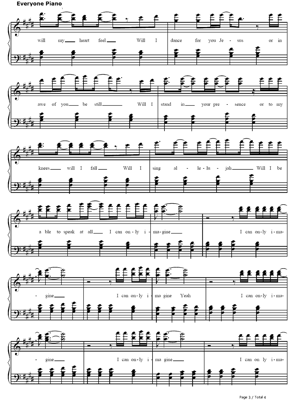 I Can Only Imagine钢琴谱-MercyMe3