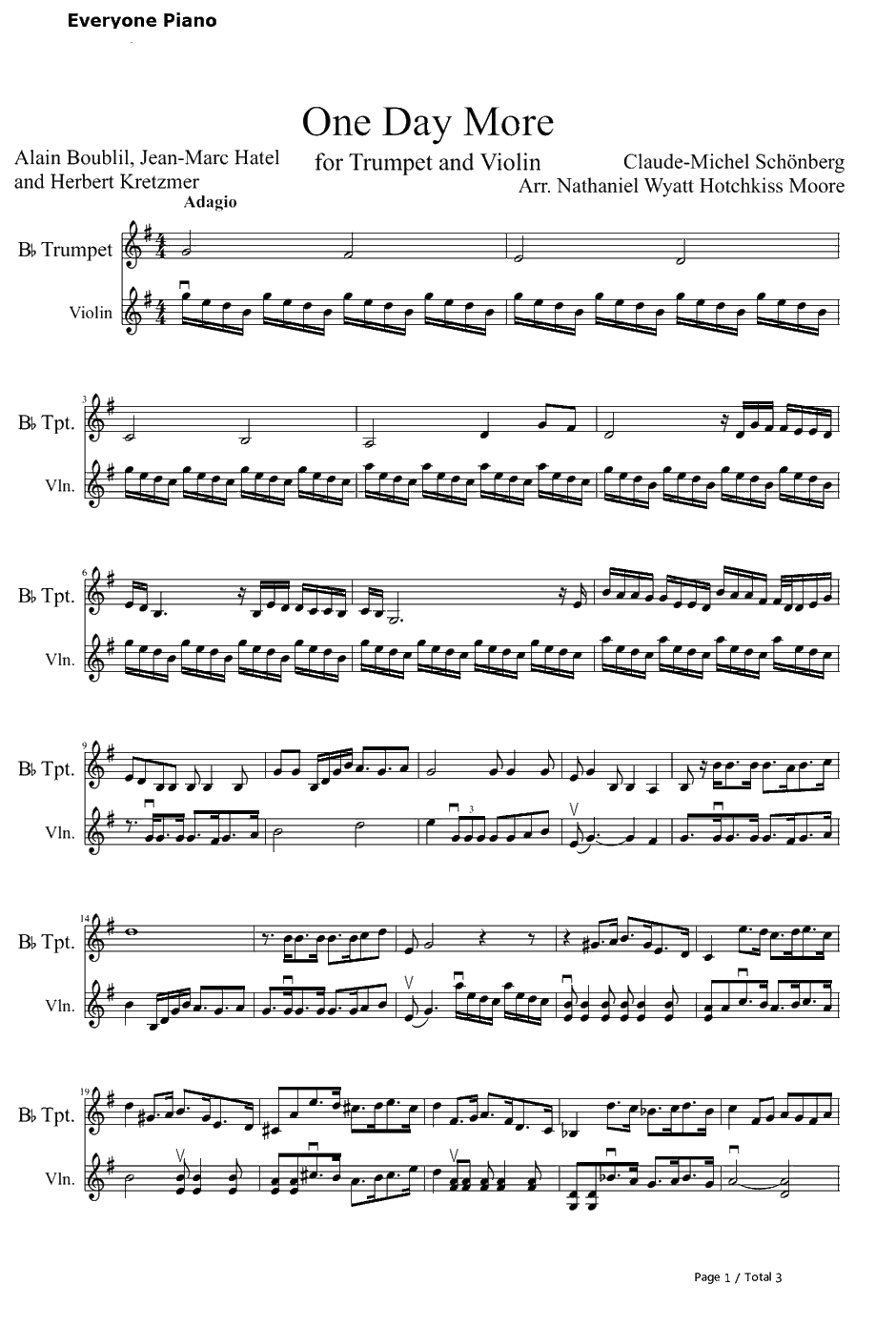 One Day More钢琴谱-LesMisérablesCast-悲惨世界OST1