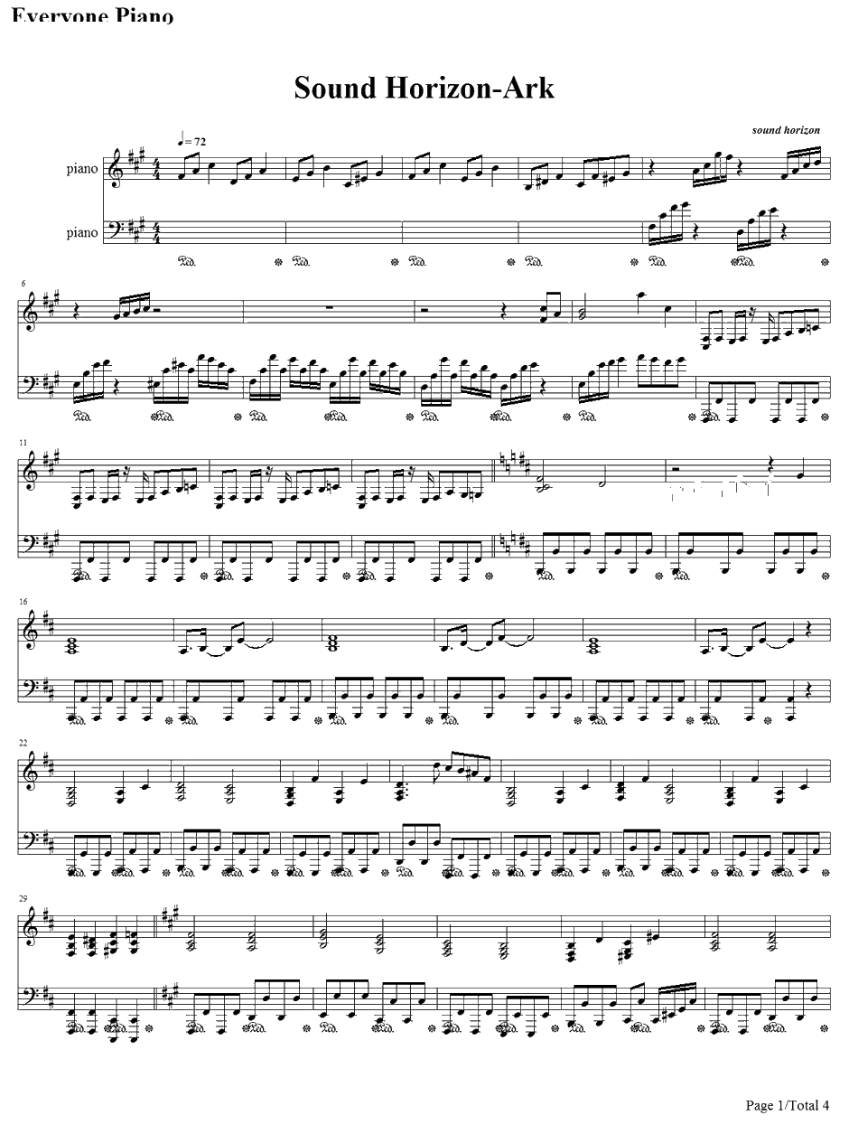 Ark钢琴谱-SoundHorizon1