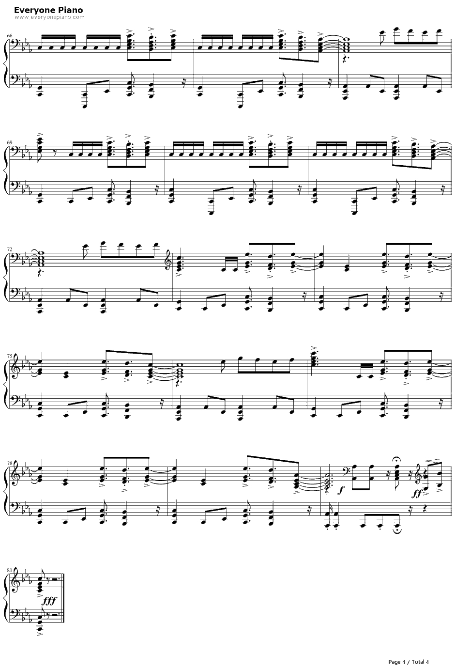 Eye of theTiger钢琴谱-Survivor-洛奇3主題歌4