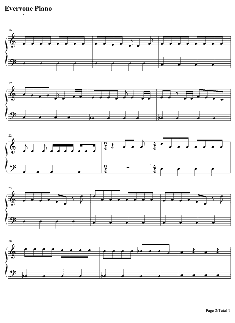 BO NAMANA钢琴谱-SuperJunior2