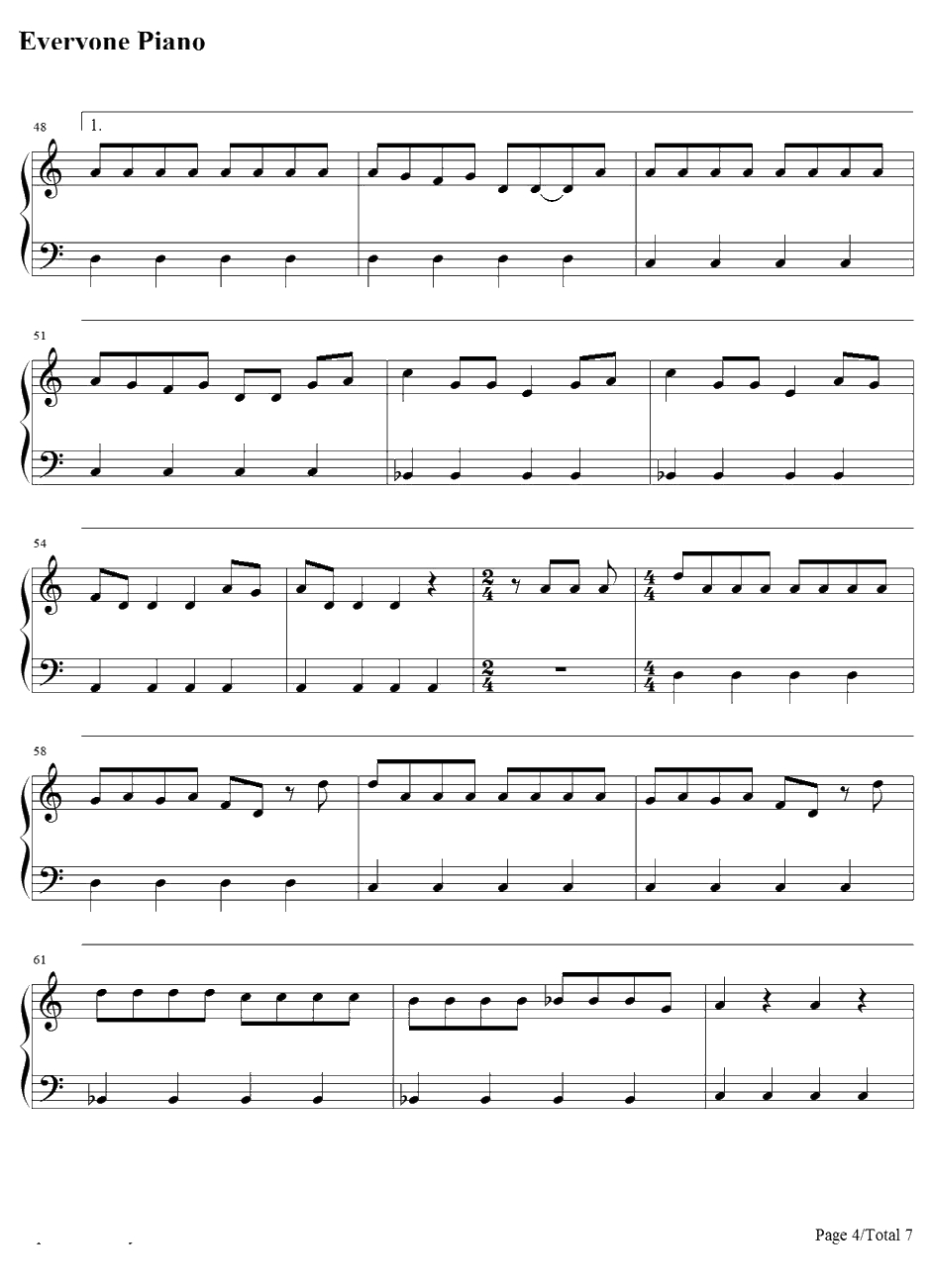 BO NAMANA钢琴谱-SuperJunior4