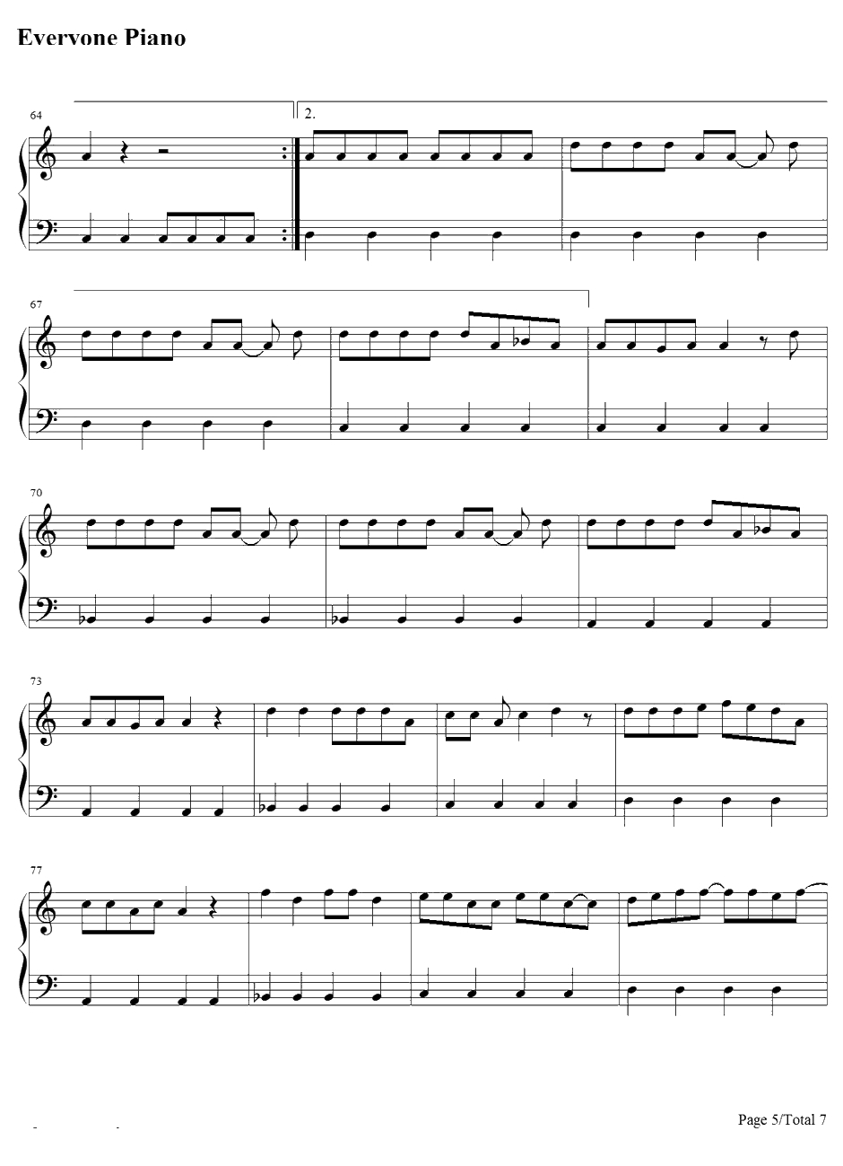 BO NAMANA钢琴谱-SuperJunior5