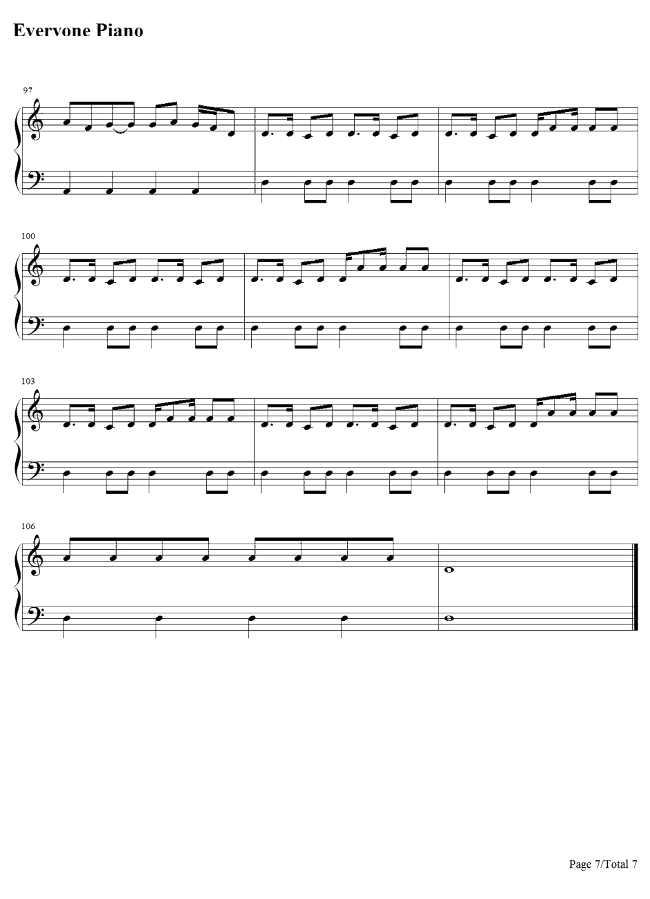 BO NAMANA钢琴谱-SuperJunior7