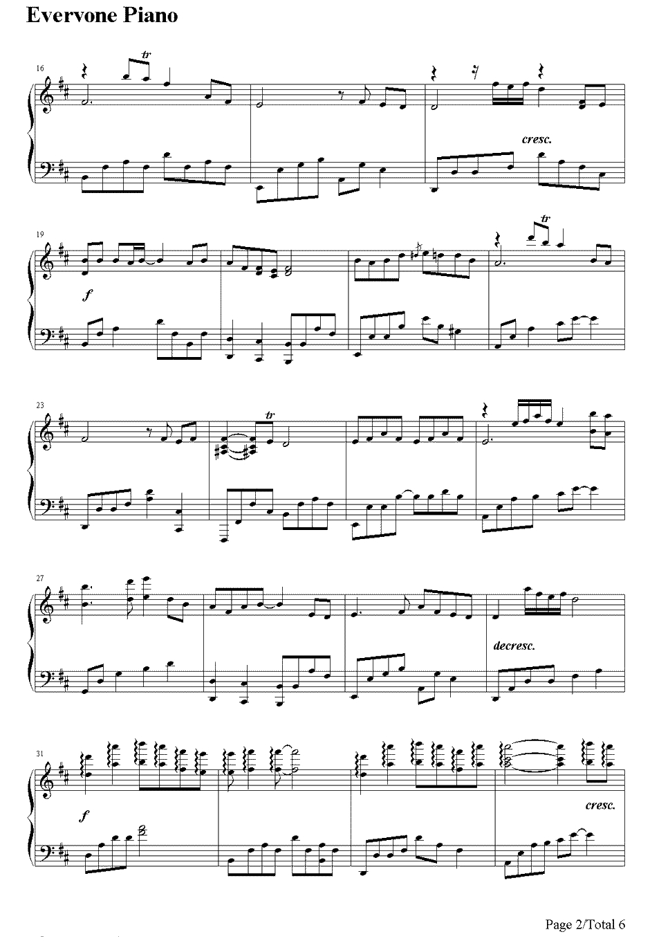 有谁共鸣钢琴谱-张国荣2