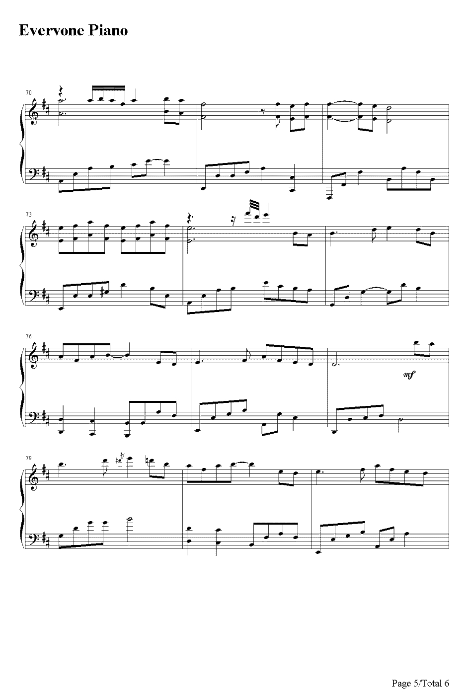 有谁共鸣钢琴谱-张国荣5