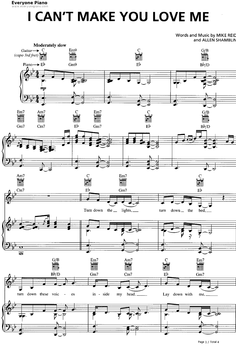 I Can't Make You Love Me钢琴谱-BonnieRaitt1