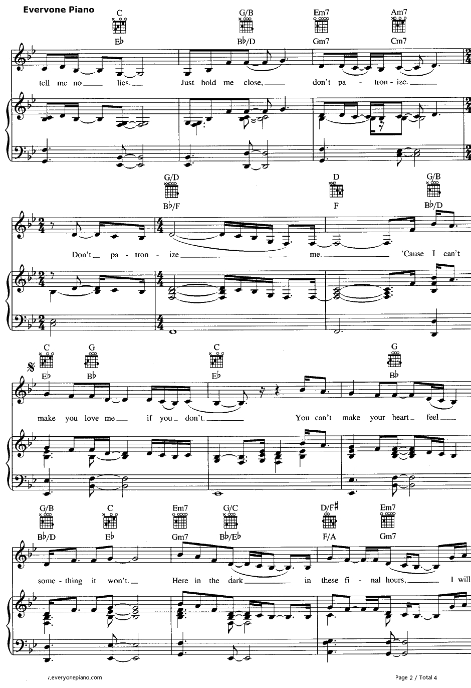 I Can't Make You Love Me钢琴谱-BonnieRaitt2