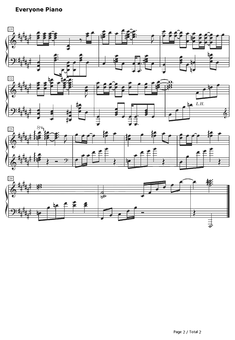 アメフラシの歌〜BeautifulRain〜钢琴谱-前田玲奈-尽管如此世界依然美丽插曲　2