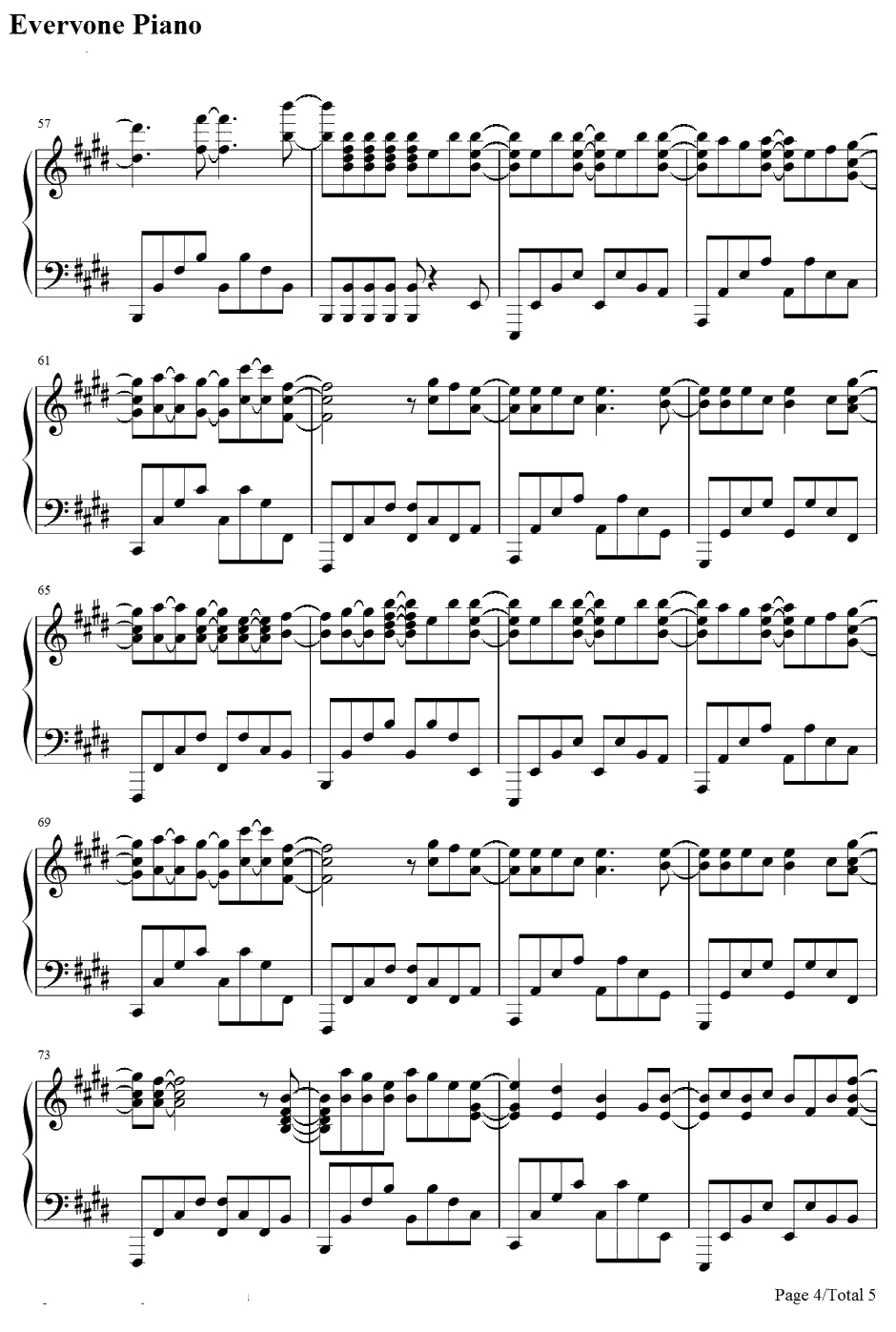 ふでペン〜ボールペン〜钢琴谱-放课后ティータイム放学后TEATIME-轻音少女插曲4