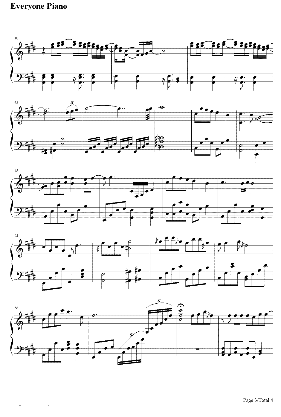 少年情钢琴谱-陈依婷-《仙剑奇侠传五》主题曲3