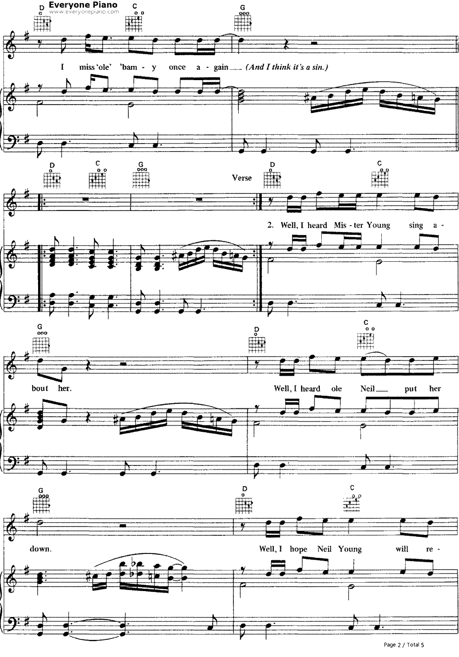 Sweet Home Alabama钢琴谱-LynyrdSkynyrd2