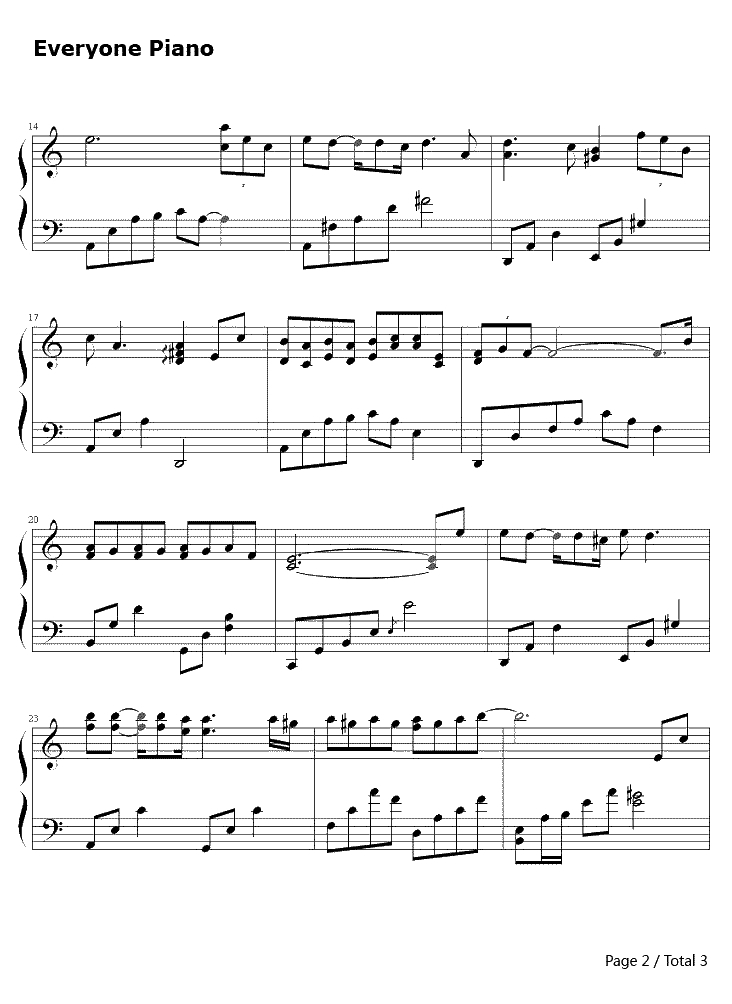 我们说好的钢琴谱-张靓颖-我们说好的2