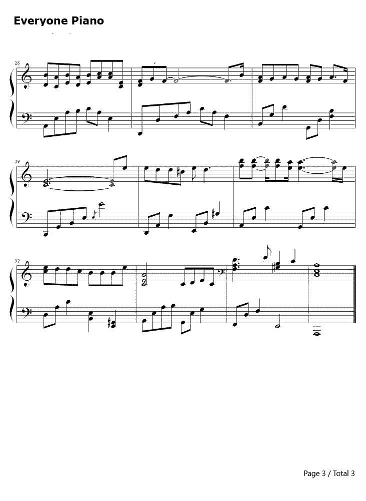 我们说好的钢琴谱-张靓颖-我们说好的3