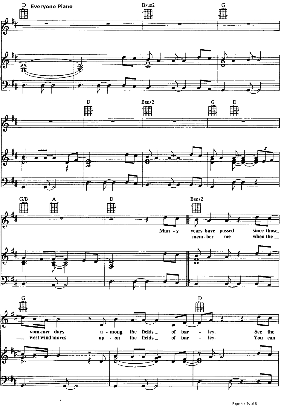 Fields of Gold钢琴谱-Sting4