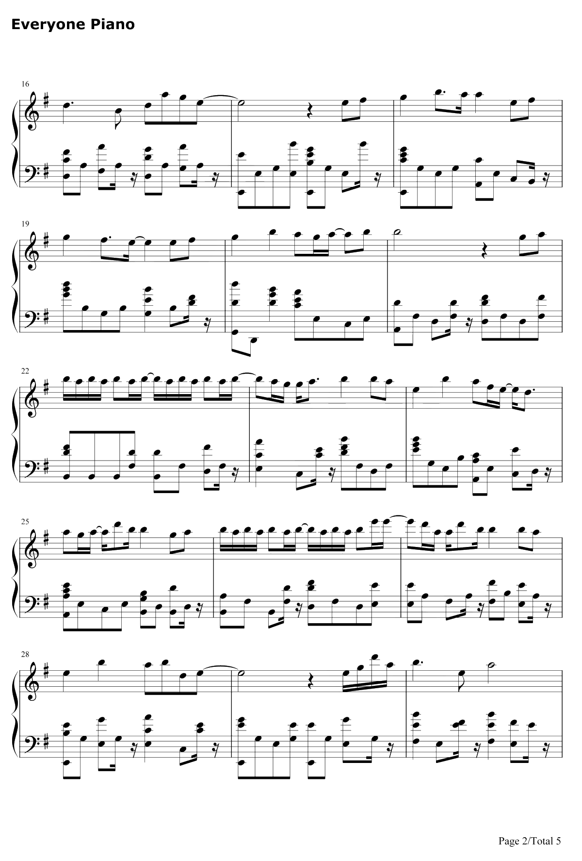 一半钢琴谱-梁洁-双世宠妃Ⅱ插曲2