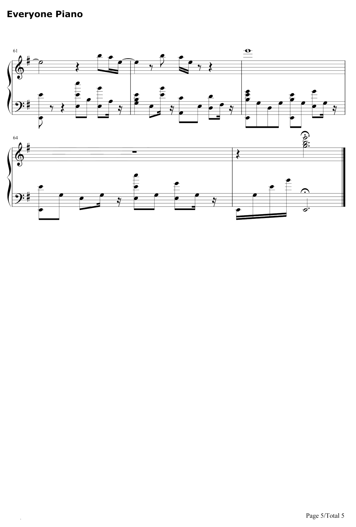 一半钢琴谱-梁洁-双世宠妃Ⅱ插曲5