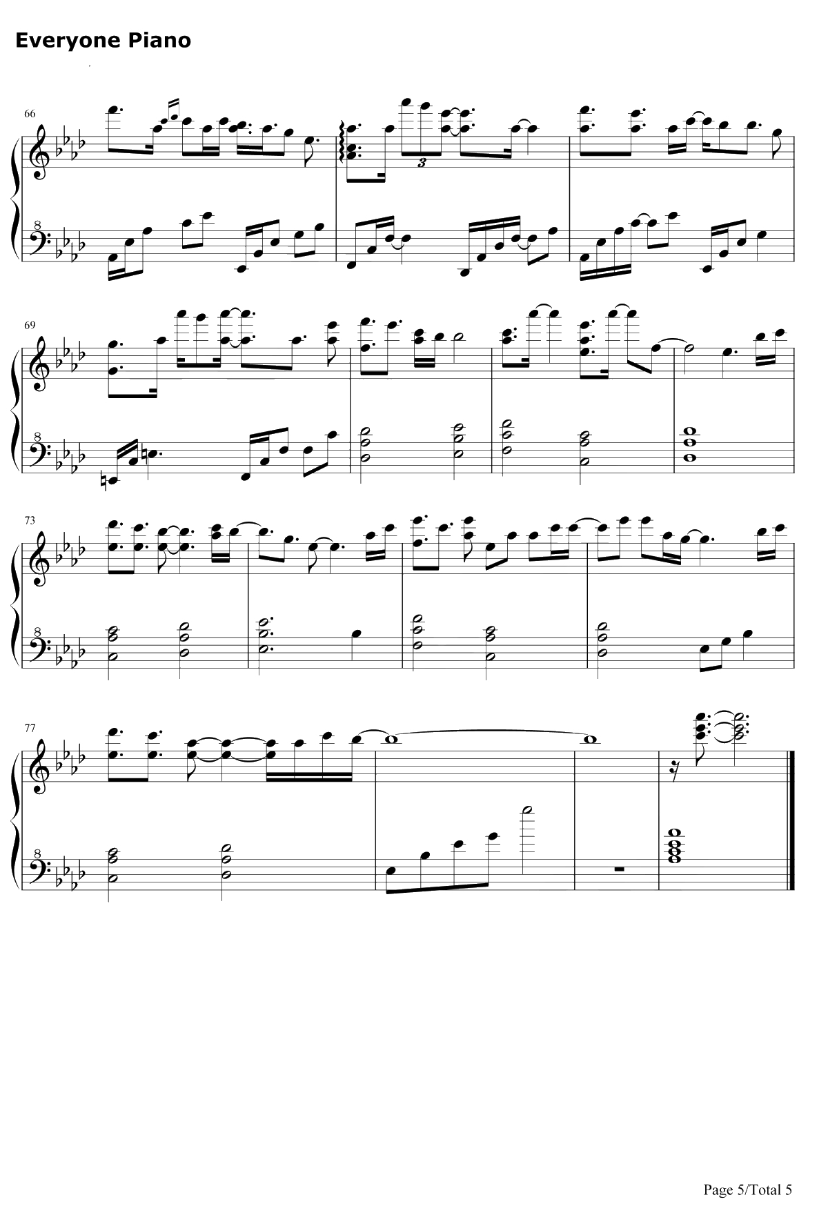 Hold On a Little Longer钢琴谱-Xeuphoria5