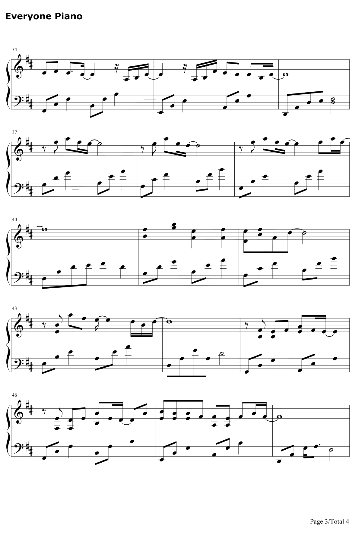 画风钢琴谱-后弦-天行九歌片尾曲3