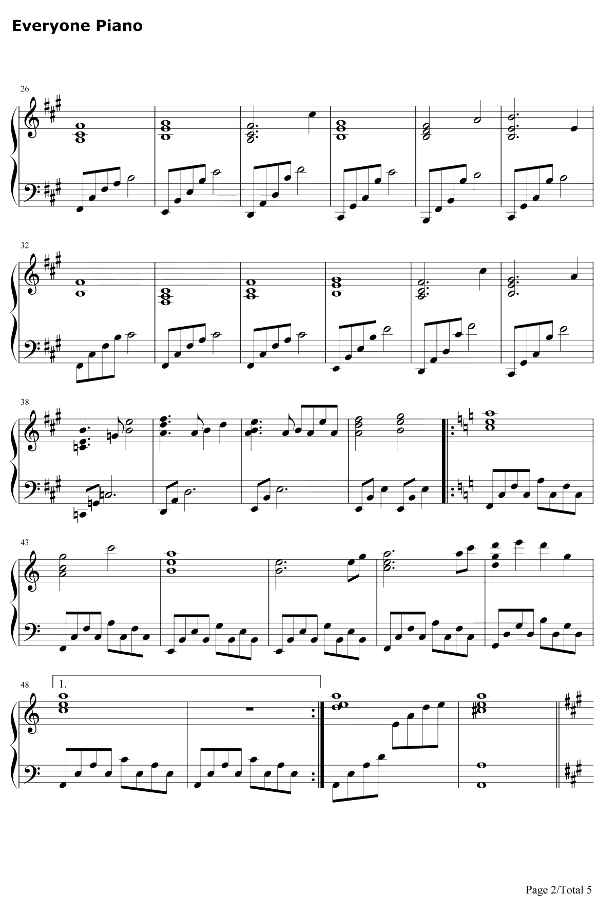 渡る者の途絶えた桥钢琴谱-东方Project-东方地灵殿二面道中曲2