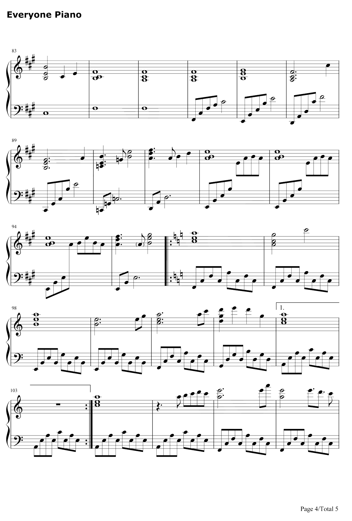 渡る者の途絶えた桥钢琴谱-东方Project-东方地灵殿二面道中曲4