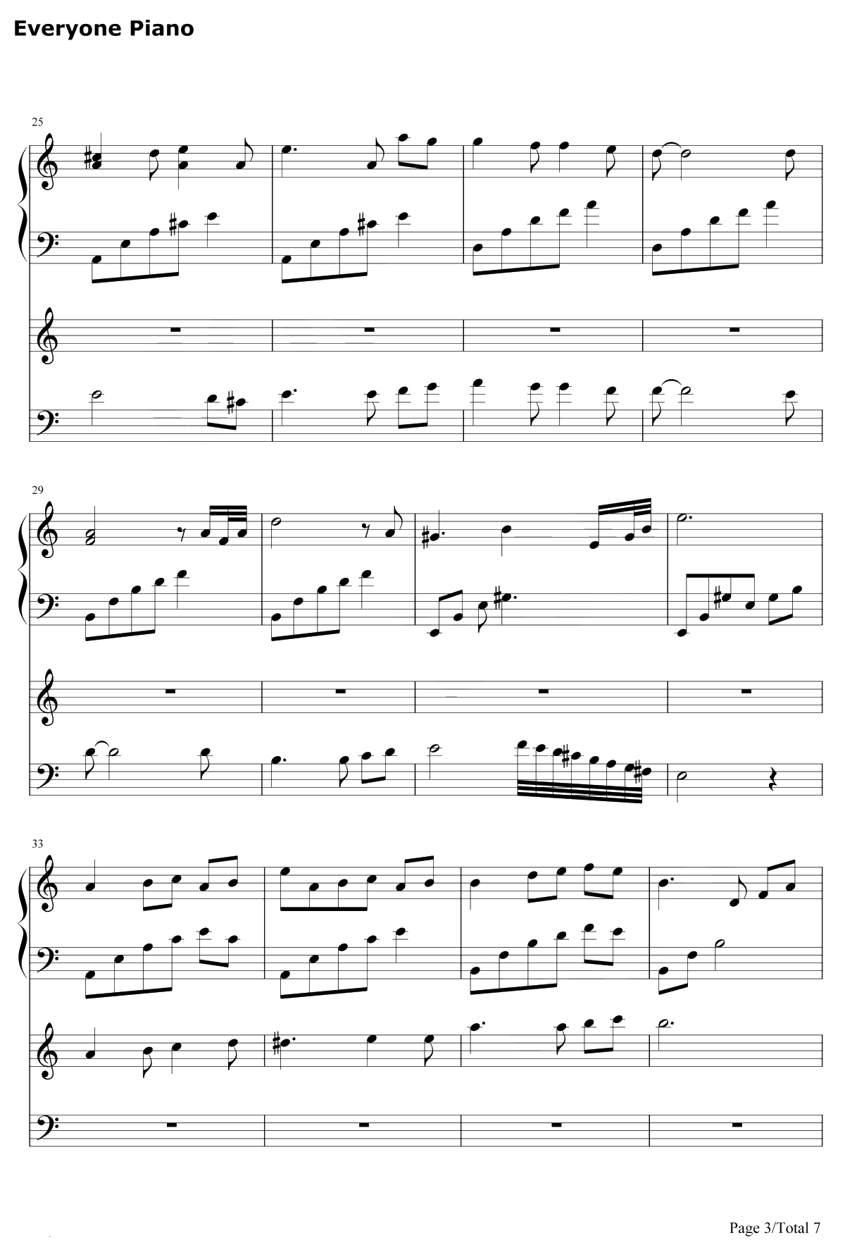 隐没的天使钢琴谱-石进-夜的钢琴曲IV3